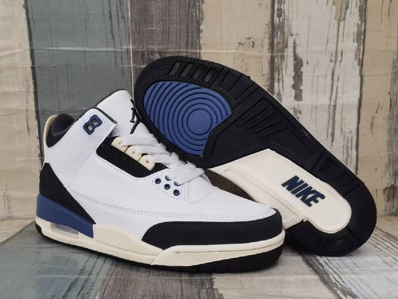 Men's Running weapon Air Jordan 3 White/Black/Royal Shoes 0128